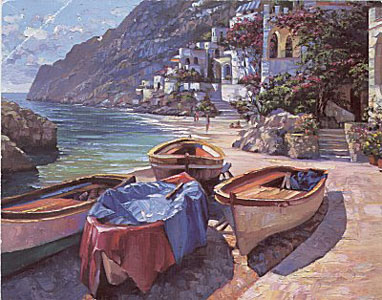 Capri Boats (Canvas) by Howard Behrens