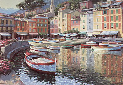 Portofino Harbor (Canvas) by Howard Behrens