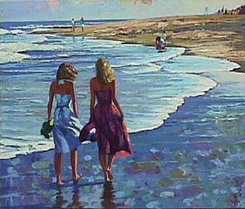 Surf Walk (Canvas) by Howard Behrens
