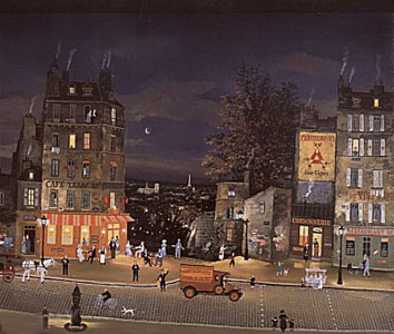 Cafe Tabac 'Au Panorama (Deluxe Canvas) by Michel Delacroix