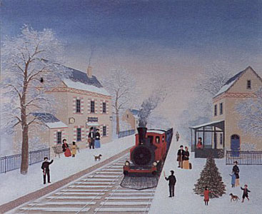 La gare de Valencay en hiver (Winter) by Michel Delacroix