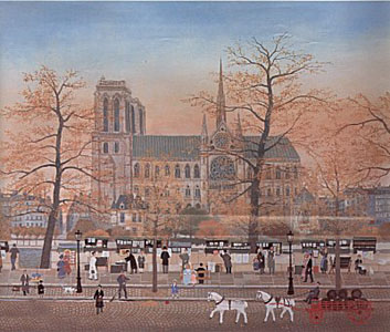 Les Bouguinistes, quai Notre-Dame by Michel Delacroix