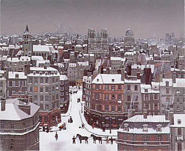 Les Toits de Paris sous la Neige by Michel Delacroix