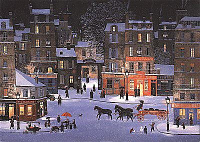 Soir de Neige, Rue des Rosiers -Happy Hanukkah by Michel Delacroix