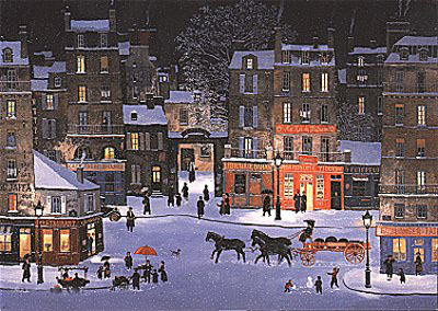 Soir de Neige, Rue des Rosiers -Happy Hanukkah (De by Michel Delacroix