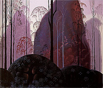 Mauve, Red and Purple by Eyvind Earle