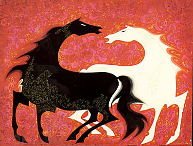 Two Wild Horses by Eyvind Earle