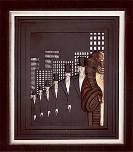 Top Hats (Wall Sculpture) by Erte