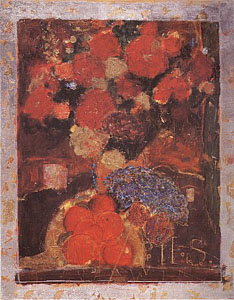 Fleurs Rouge I (Embellished) by Roy Fairchild