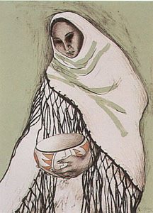 Lady With Green Shawl(Khisani) by R.C. Gorman