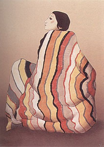 Striped Blanket (State II) by R.C. Gorman