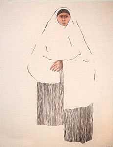 Taos Pueblo Woman   (State I) by R.C. Gorman