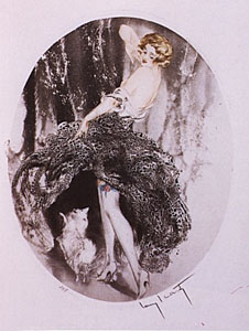 Blue Garter by Louis Icart