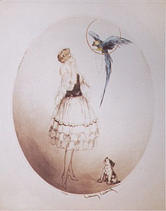 Blue Parrot by Louis Icart