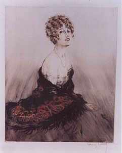 Feathered Shawl by Louis Icart