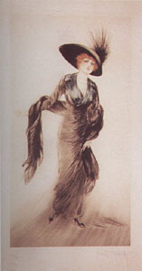 Fur Stole by Louis Icart