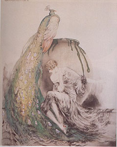 Peacock by Louis Icart