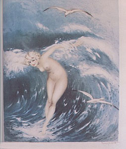 Venus in the Wave (Light Blue) by Louis Icart