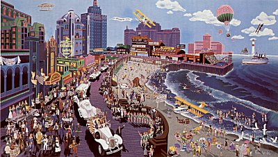 Boardwalk of Atlantic City (Remarqued) by Melanie Taylor Kent