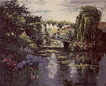 Giverny Wisteria and Agapanthes Bridge by Mark King