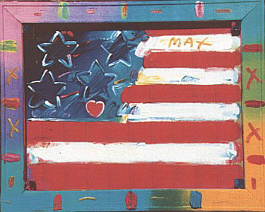 Flag With Heart by Peter Max