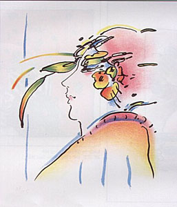 Lady With Feathers by Peter Max