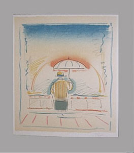 Man With Umbrella by Peter Max