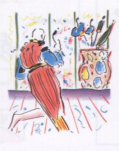 Monk and Vase by Peter Max