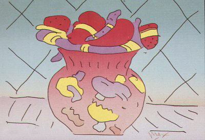 Red Vase by Peter Max