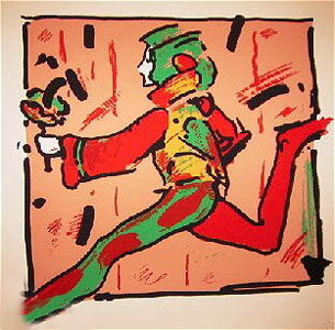 Runner on Brown by Peter Max