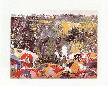 Arnie in the Rain by LeRoy Neiman