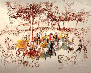 Ascot Paddock by LeRoy Neiman