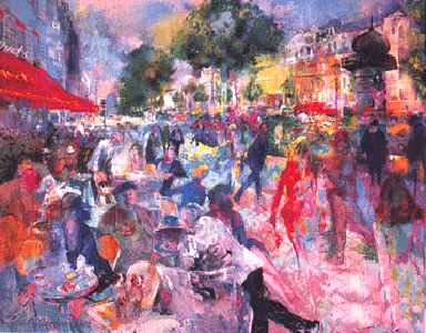 Cafe Fouquet's by LeRoy Neiman
