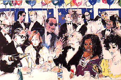Celebrity Night at Spago by LeRoy Neiman