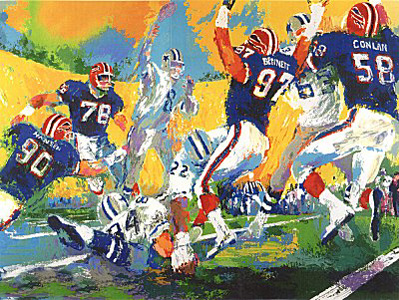 Cowboys - Bills Superbowl by LeRoy Neiman