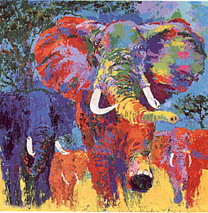 Elephant Charge by LeRoy Neiman