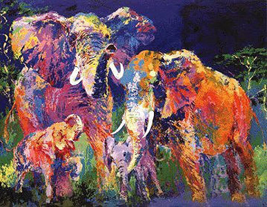 Elephant Family by LeRoy Neiman