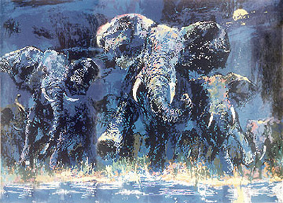 Elephant Nocturne by LeRoy Neiman