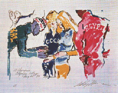 Exchanging Pins by LeRoy Neiman