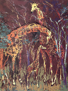 Giraffe Family by LeRoy Neiman