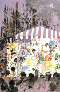 Harlem Street Jazz Scene by LeRoy Neiman