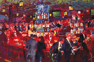 Harry's Wall Street Bar by LeRoy Neiman