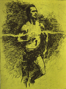 Indoor Miler, Eamon Coughlin by LeRoy Neiman