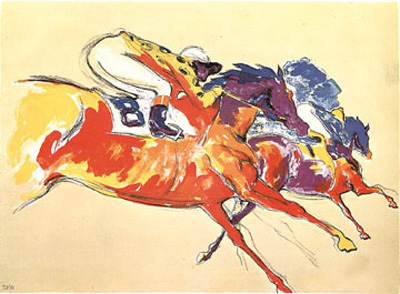 Into the Turn by LeRoy Neiman