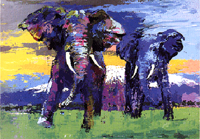 Kilimanjaro Bulls by LeRoy Neiman