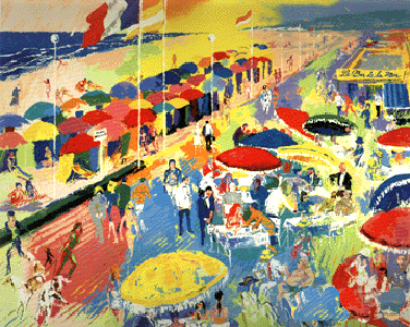 La Plage a Deauville by LeRoy Neiman