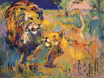 Lion Couple by LeRoy Neiman