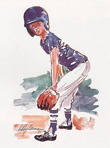 Little Fielder by LeRoy Neiman