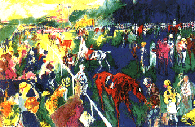 Paddock at Chantilly by LeRoy Neiman