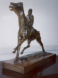 Horse Racing Suite (Bronze) Pulling Up by LeRoy Neiman